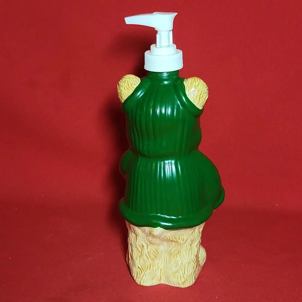 Ceramic Soap Dispenser Bear Wearing Snowflake Green Hoodie 9